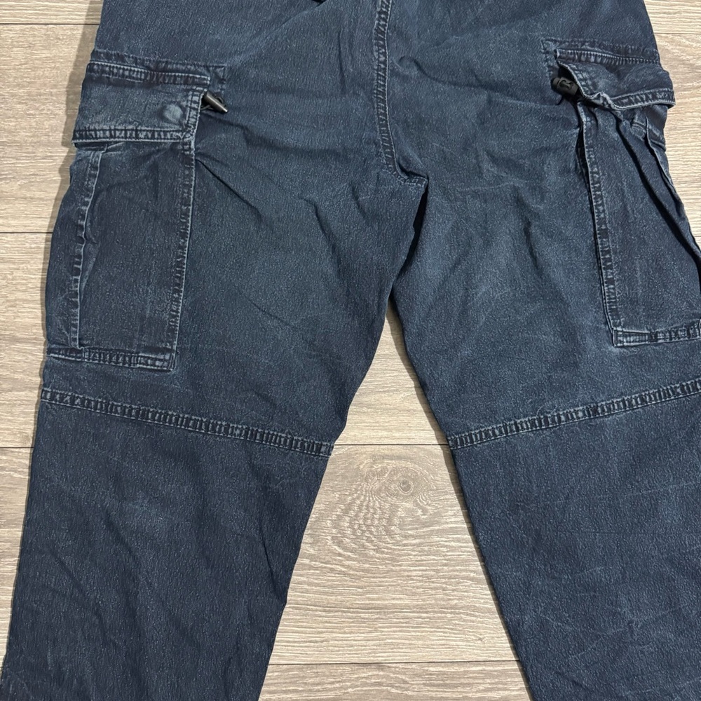 American Eagle Men's Navy Blue Cargo Relaxed Pants Cotton Blend Size Small - Picture 12 of 15